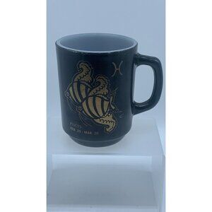 ANCHOR HOCKING Fire King Pisces Mug Angel Fish Zodiac Coffee Cup February March